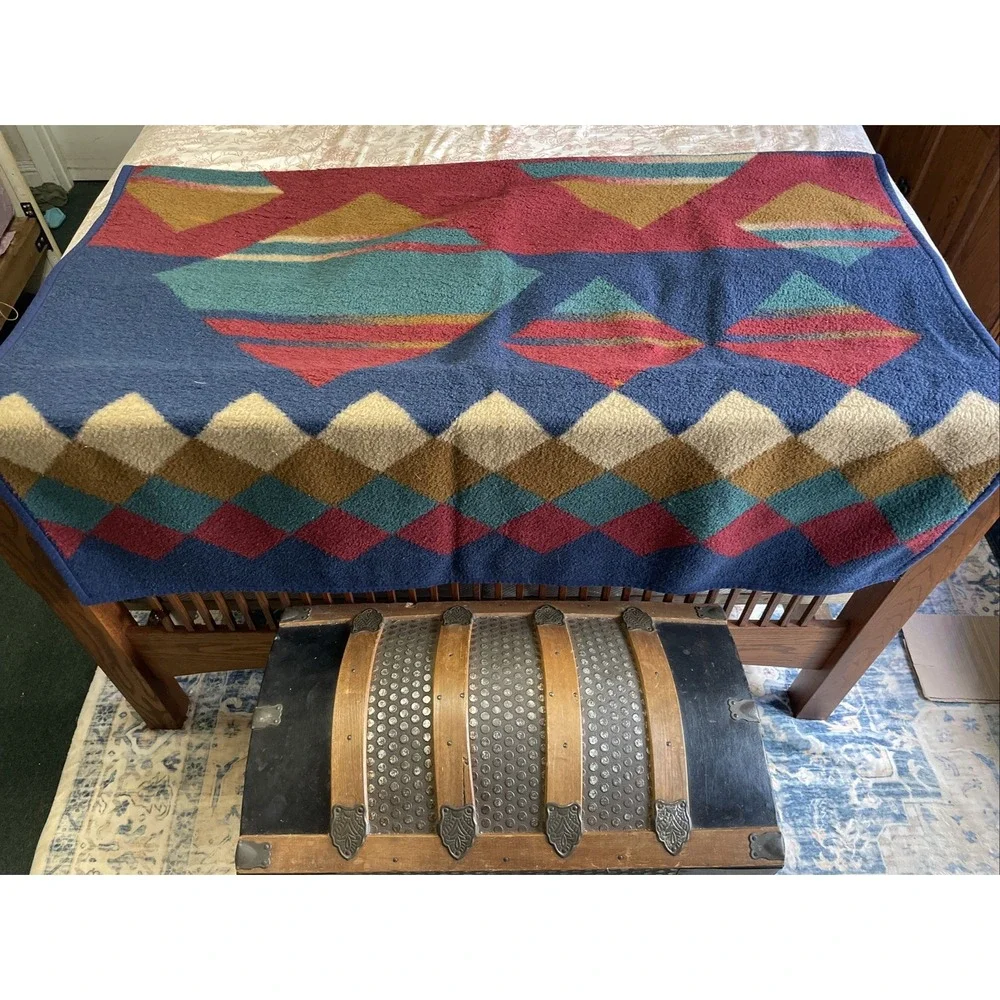 Large Thick Blanket or Couch Throw‎ Earth Tones 55x 74 In.